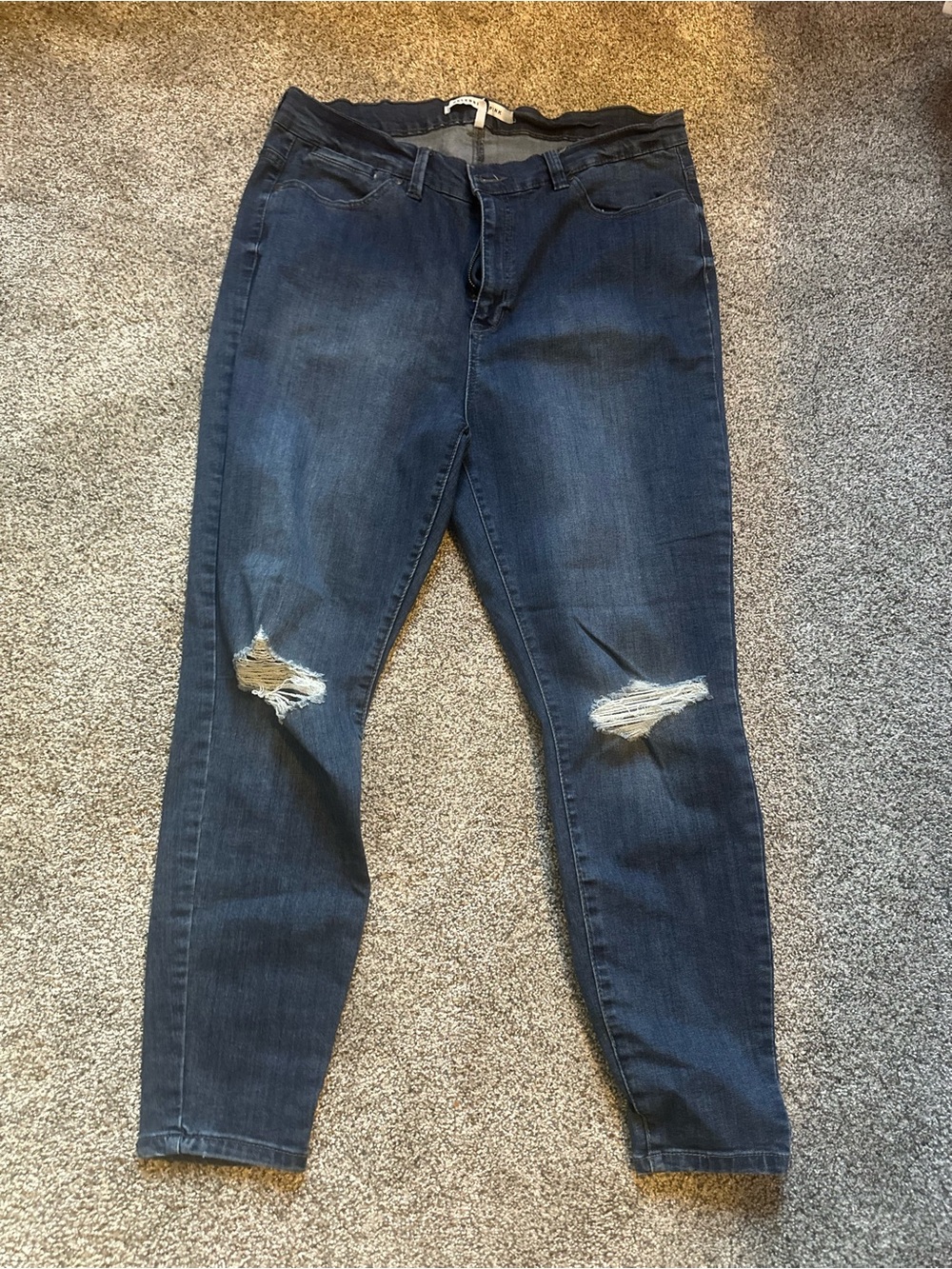 Celebrity Pink Navy Distressed Skinny Jeans